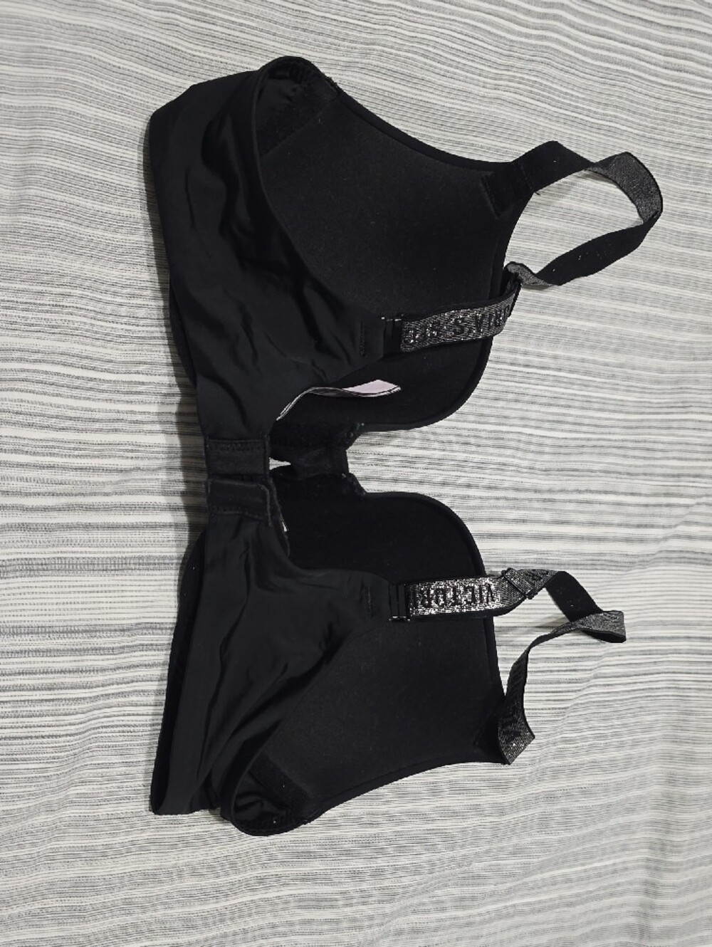 Victoria's Secret Black Smooth Molded T-Shirt Bra with Glitter Straps - Picture 3 of 3